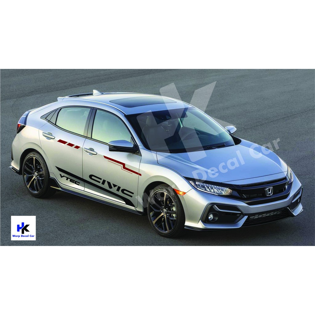 Tem xe civic dán 2 bên sườn - tem xe ô tô giá rẻ hà nội