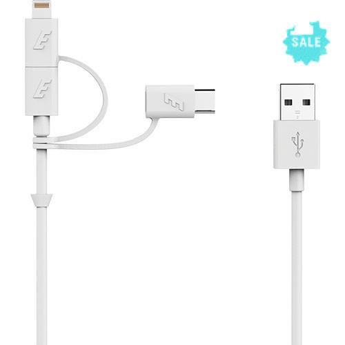 Cáp 3 trong 1 Micro USB - Lightning - USB Type-C Energizer 1.2m C11UBX3CF - chính hãng .