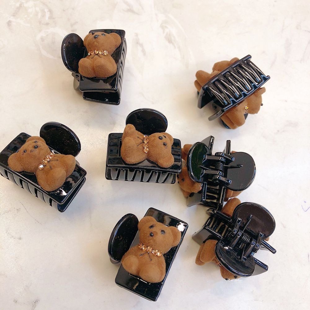 Kẹp tóc phối gấu bông phong cách Hàn Quốc đáng yêu thời trang dành cho nữ