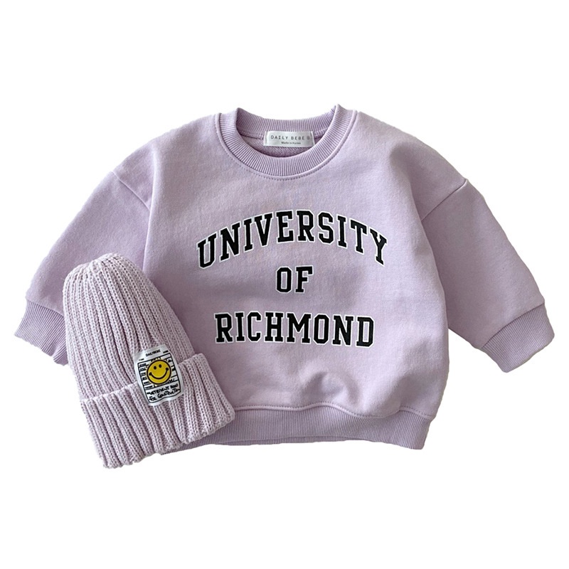 Áo sweater cổ tròn in chữ màu sắc kẹo ngọt thời trang xuân thu cho bé