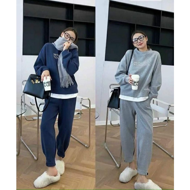 Bộ Nỉ Thể Thao áo sweater quần bo chun chất nỉ đẹp dáng rộng - Set nỉ nam nữ dáng rộng | BigBuy360 - bigbuy360.vn
