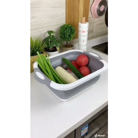 Chậu Kèm Thớt 2in1 Gấp Gọn Siêu Tiện Lợi