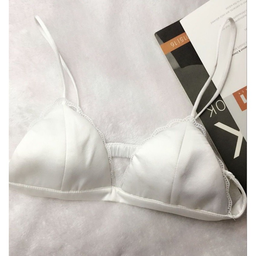 Áo bra nữ satin hai dây ngắn, thiết kế đơn giản, trẻ trung, dễ phối đồ, phù hợp dưới 55kg  Anna Shop