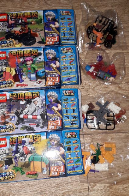 Lắp ráp 1 hộp LegoPubg 99533 có nhiều chi tiết bằng nhựa ABS