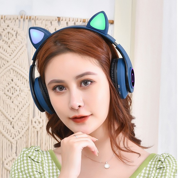 Tai Nghe Bluetooth tai mèo ,Chụp tai Không dây Đèn Led bas căng ,có thể Gập lại Mèo B39 pk thiên hoàng . | BigBuy360 - bigbuy360.vn