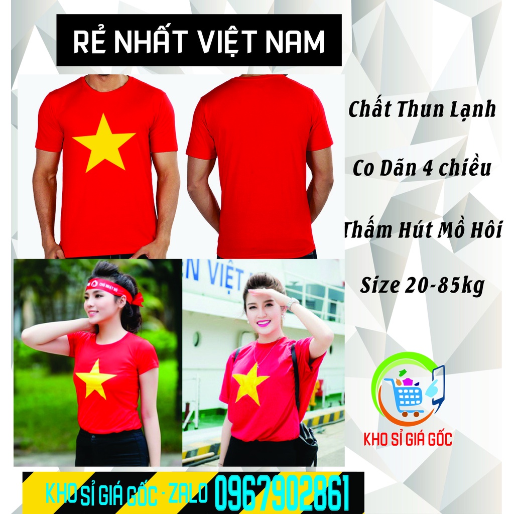 Áo Cờ Đỏ Sao Vàng Việt Nam Chất Thun Mặc Mát , Đẹp Tuyệt Vời