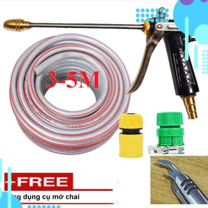 Bộ dây vòi xịt ❤️bơm nước phun sương❤️ ✔, tăng áp 3 lần, loại 3m, 5m 206318 đầu đồng,cút,nối vàng+ 🎁 mở chai
