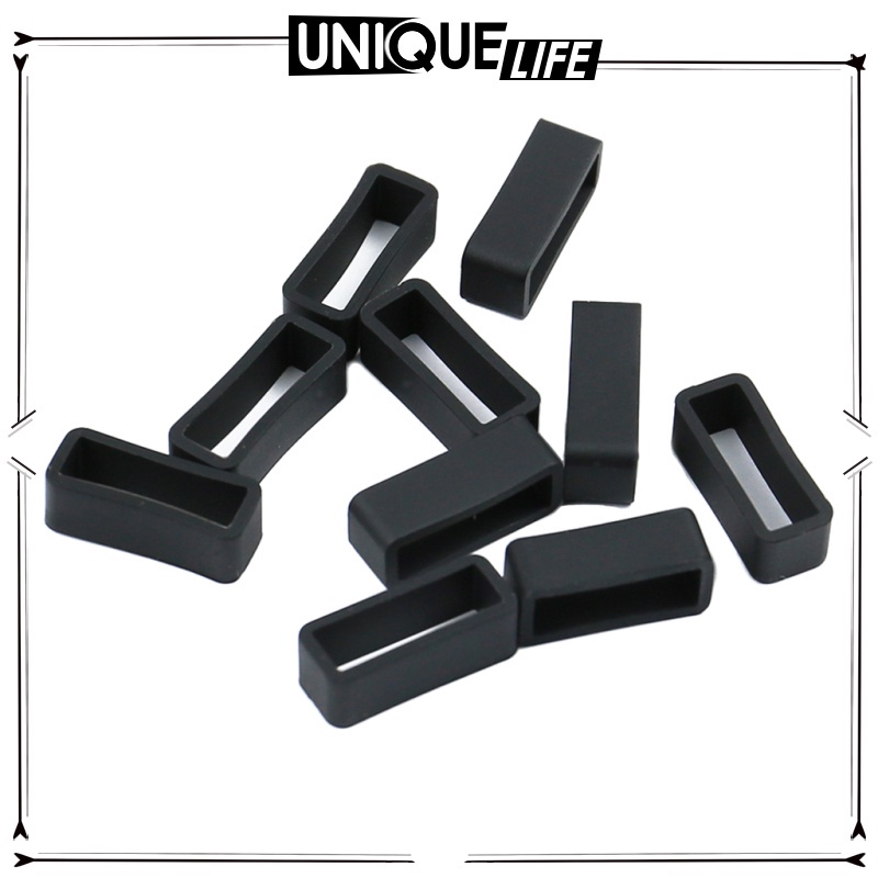 Set 10 Chốt Cài Bằng Silicon Màu Đen Cho Dây Đồng Hồ Shiwaki4
