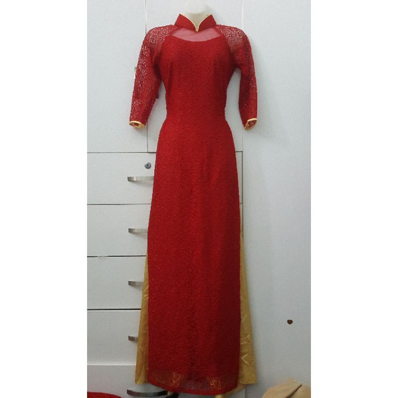 Thanh lý bộ áo dài voan hoa eo 70cm trở lại , kèm quần
