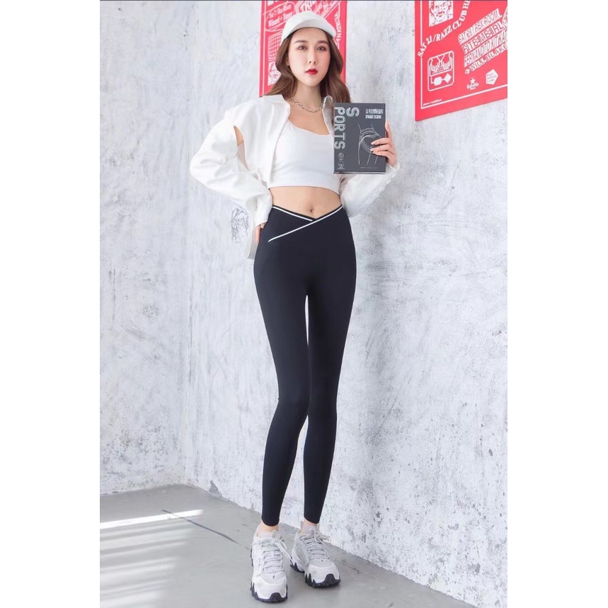 ￼QUẦN LEGGING CẠP CAO GEN BỤNG CẠP CHÉO HOT TREND