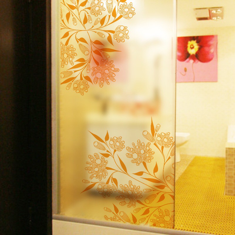 Decal dán kính cao cấp - Mẫu Hoa Vàng lớn ( 60x116 )