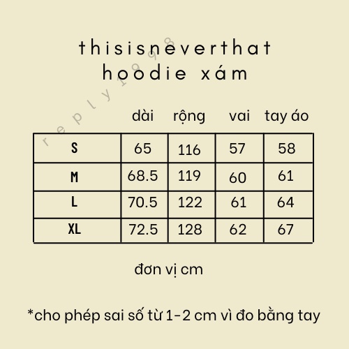 Aó Hoodie Thisisneverthat Vải Nỉ Lót Bông Hàng Có Sẵn Xám Reply1998