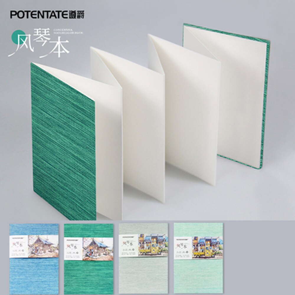Sổ vẽ màu nước Potentate  dạng gấp - 100% Cotton 300gsm - Dụng cụ vẽ Tâm Tâm