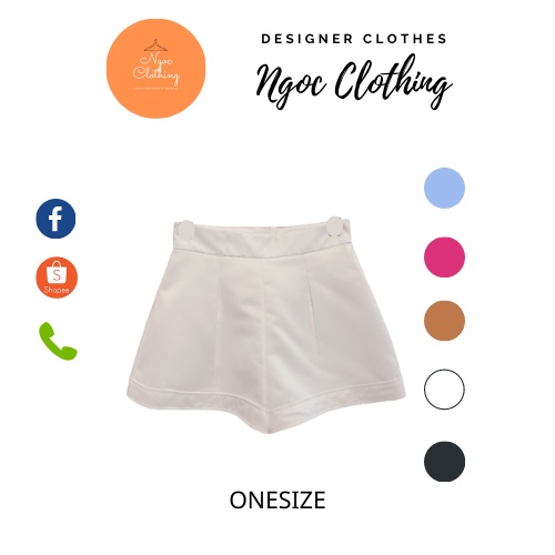 Shorts trơn cạp khuy lưng cao, sooc ĐEN | HỒNG | XANH |TRẮNG | NÂUi