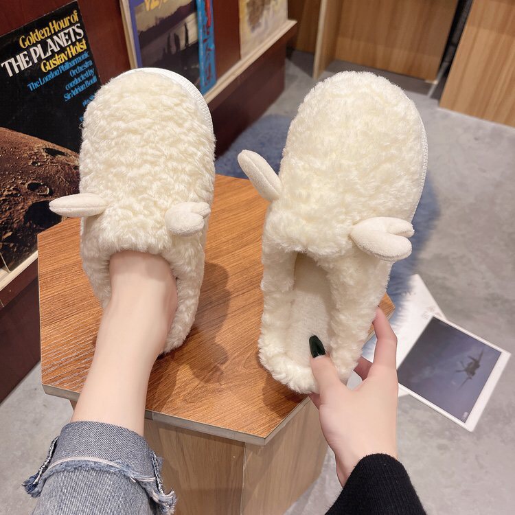 Dép bông, dép đi trong nhà, slipper tuần lộc bông thời trang Mua Tất (muatatshop)