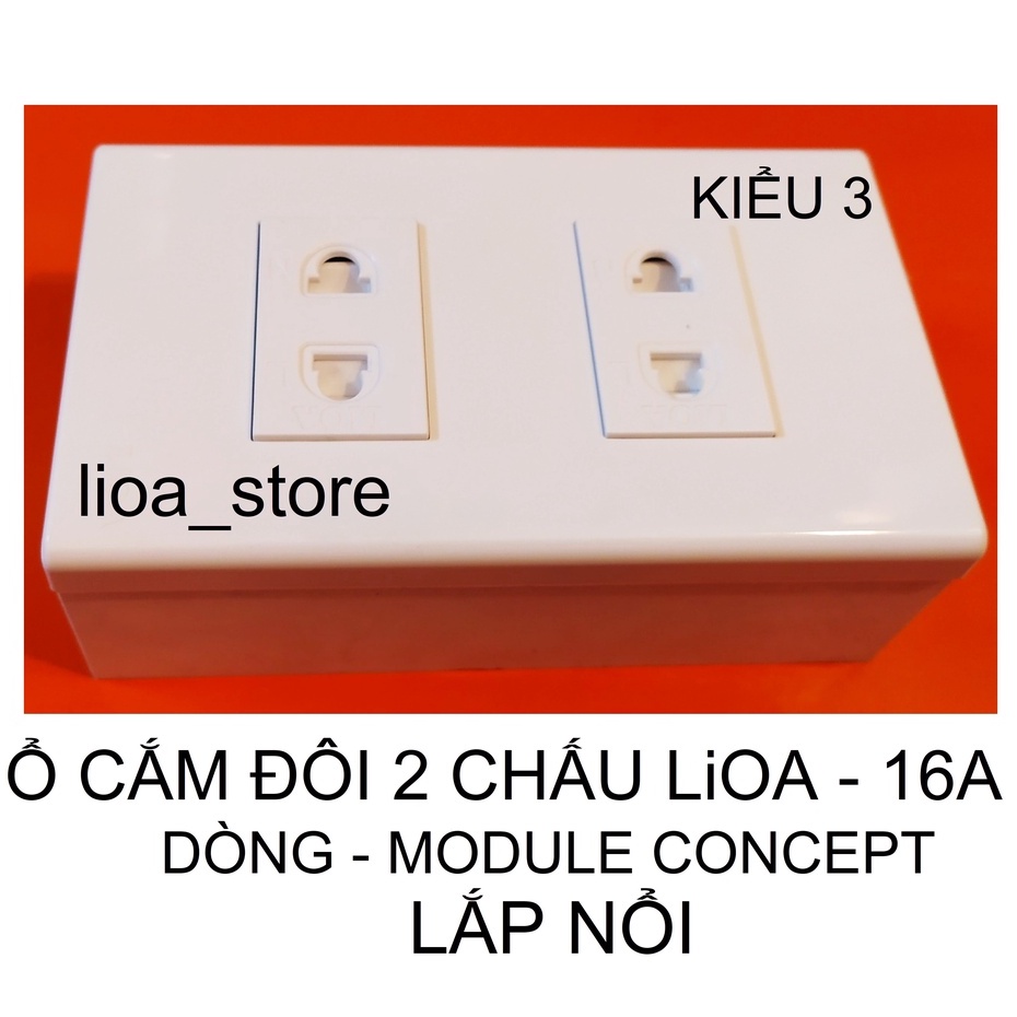 Ổ CẮM ĐÔI 2 CHẤU LiOA VỚI MẶT MODULE CONCEPT.