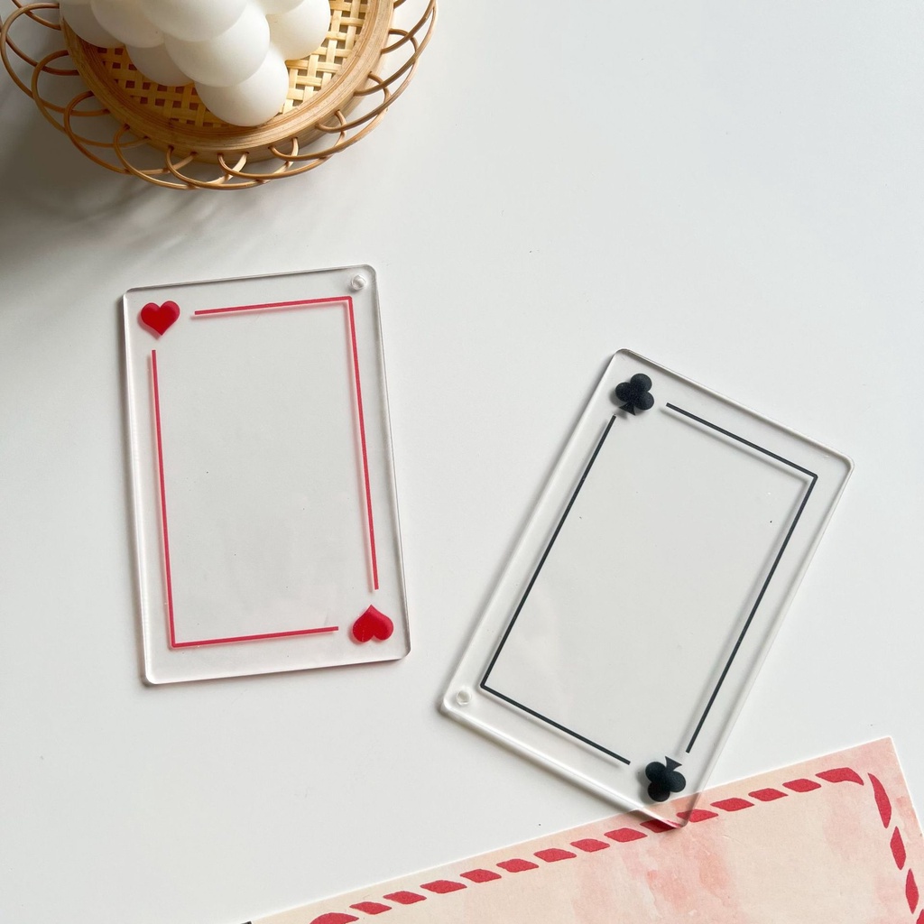 Peach Transparent poker pattern pendant Peach heart key chain pendant