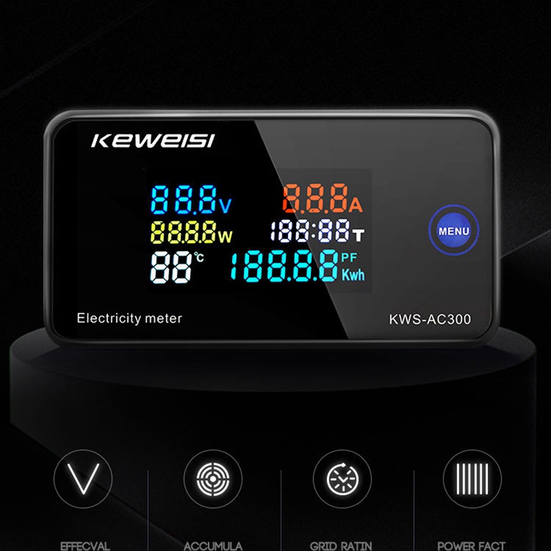 Đồng Hồ Đo Điện Áp Kỹ Thuật Số 0-100A KEWEISI KWS-AC300 AC 50-300V 45-65Hz