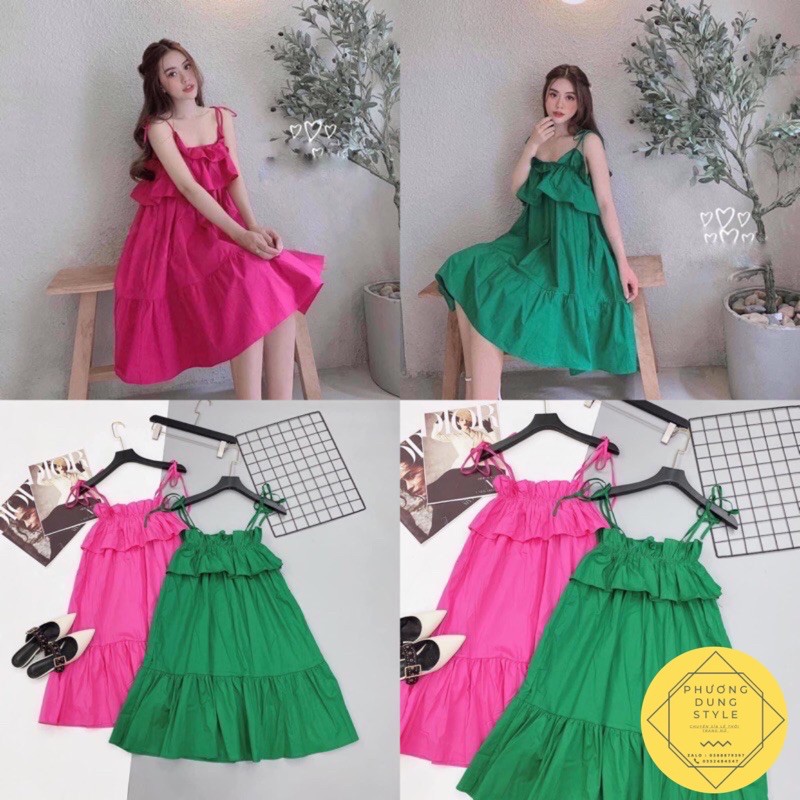 Đầm 2 dây tiểu thư kate voan siêu xinh 4 màu hot trend | BigBuy360 - bigbuy360.vn