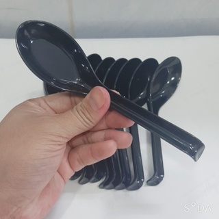 Muỗng Cơm  NO17 Melamine Màu Đen Cao Cấp Fataco 16.5 x 4.4 cm