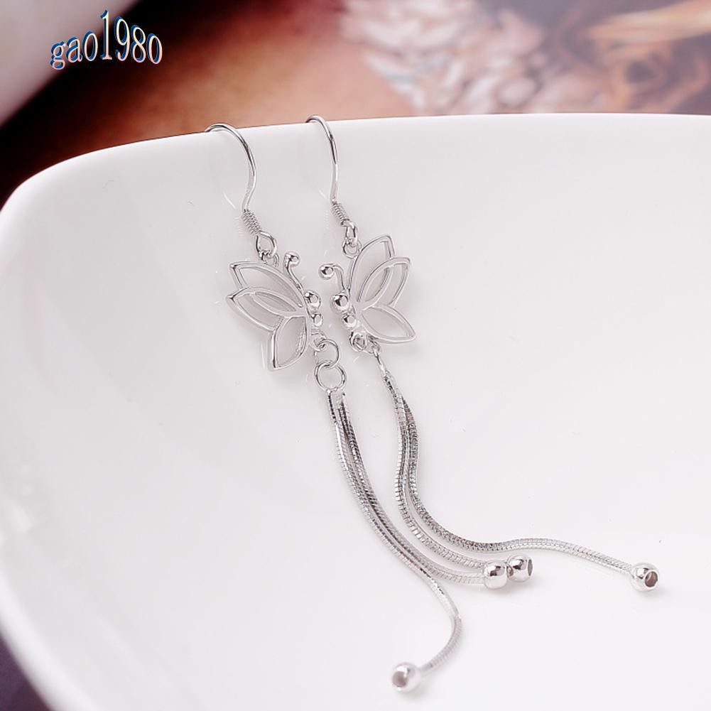 Cặp Bông Tai Dài Cánh Bướm Thanh Lịch Cho Nữ