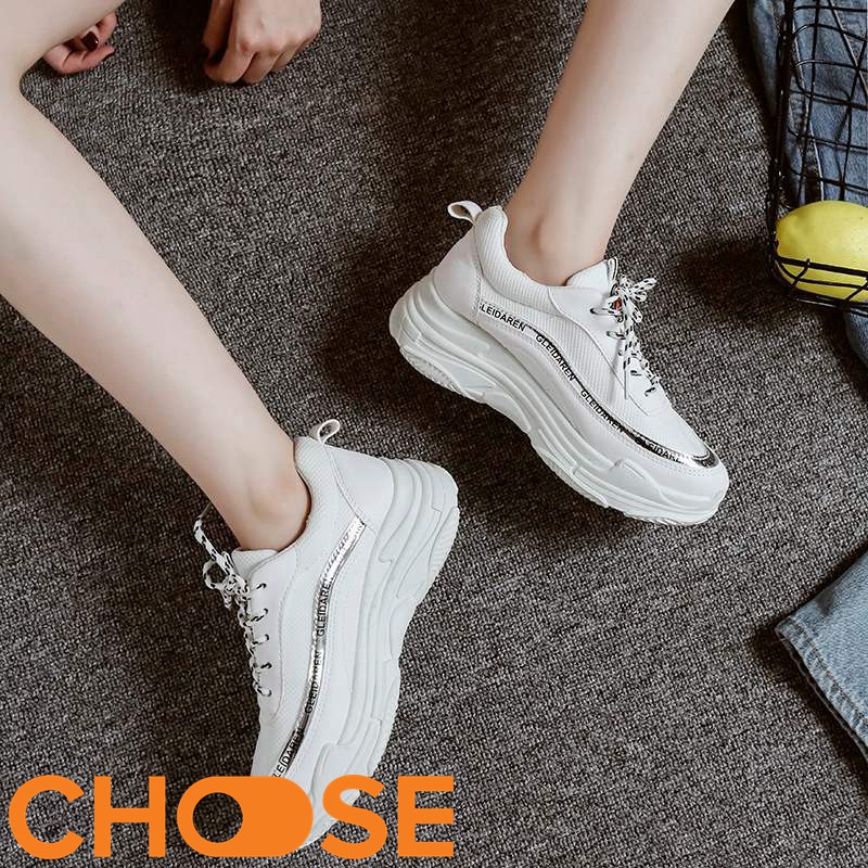 Giày Nữ MỚi Thể Thao Sneaker Choose Độn Đế ULZANG Phối Viền Chữ G2904