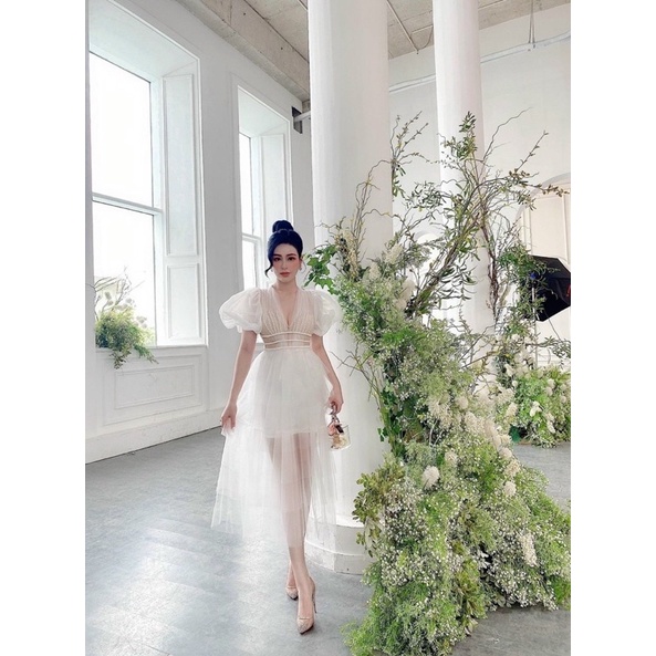 MS1223V ĐẦM XOÈ TẦNG ĐÍNH CƯỜM full S/M/L/XL