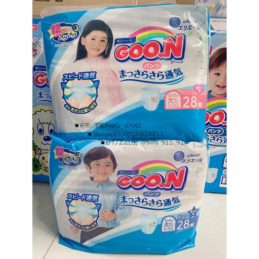 * [Cộng Miếng] Tã Bỉm GOON Nội Địa Nhật dán quần NB90/S84/M64 Ma20s vb14s