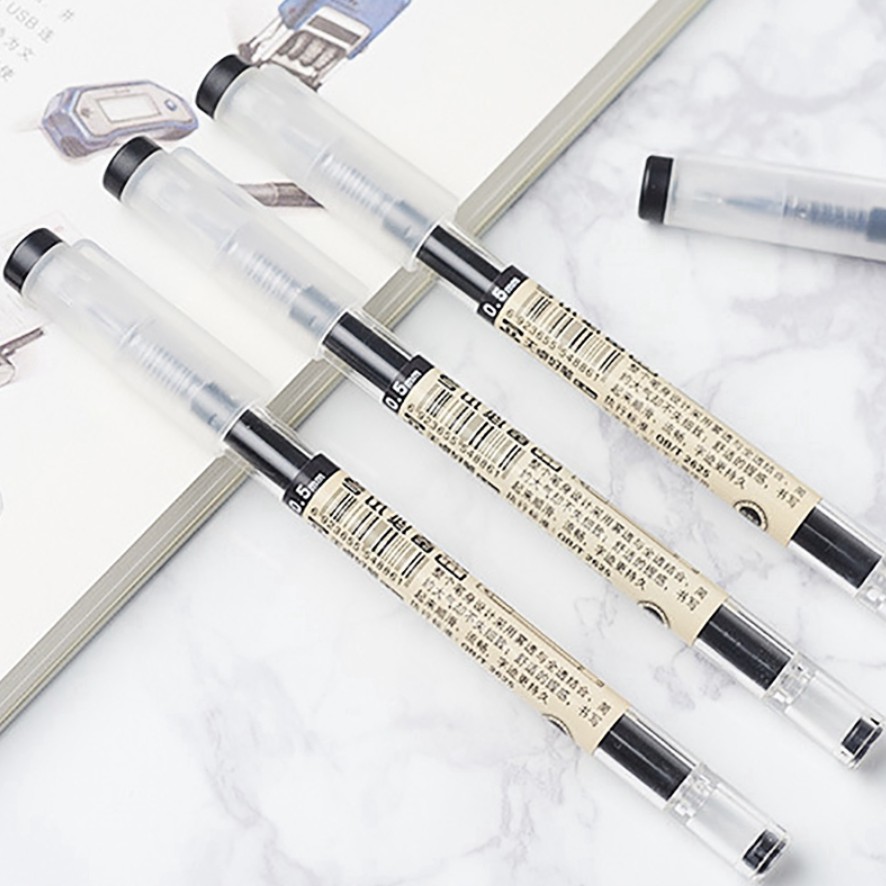 Hộp 12 Bút Mực Ngòi 0.35 0.5mm Mực Đen - Bộ 12 Bút Mực Đen Gel