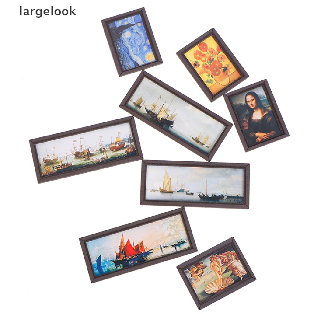 [Lớnlook] Khung Ảnh Sơn Dầu Trang Trí Nội Thất Nhà Búp Bê ♨Nóng Bỏng