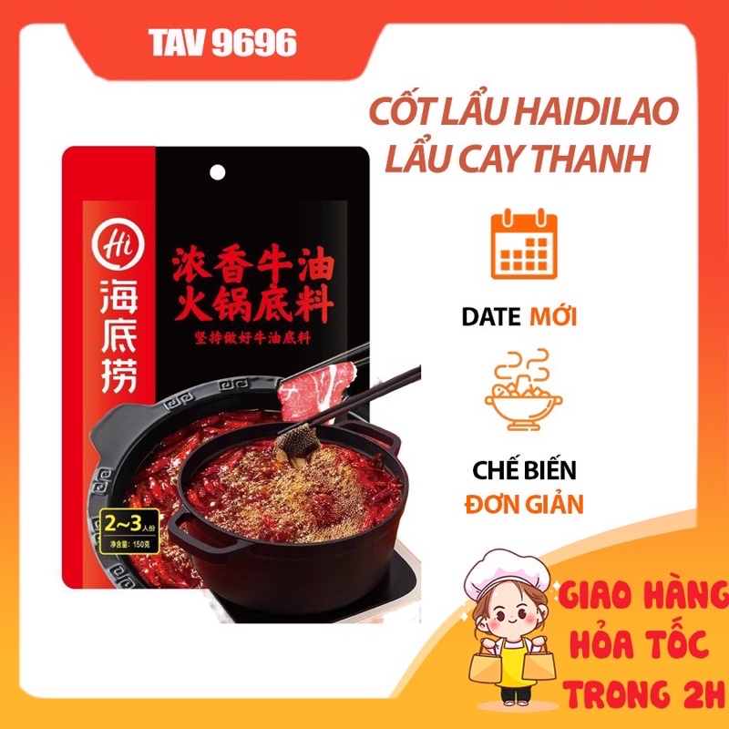 Cốt Gia Vị Lẩu Haidilao - Cốt lẩu Tứ Xuyên có sẵn chuẩn vị lẩu Haidilao Trung đủ vị date mới