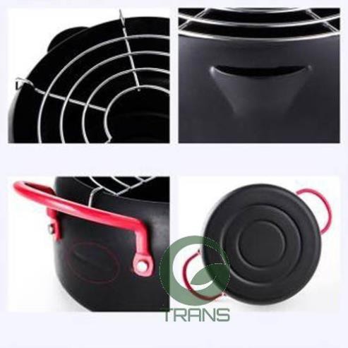 NỒI CHIEN RÁN ĐA NĂNG 18 CM + TẶNG VỈ GÁC RÁO DẦU GIAN HANG GIA UU DAI KHAI TRUONG 2019