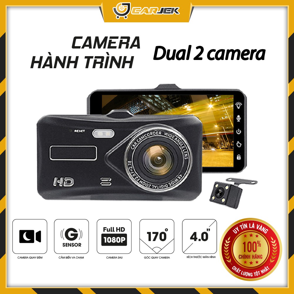 Camera hành trình xe ô tô Dual 2 camera💥Chất lượng Full HD💥 4 inch Car DVR 1080P – BMCar – BM60