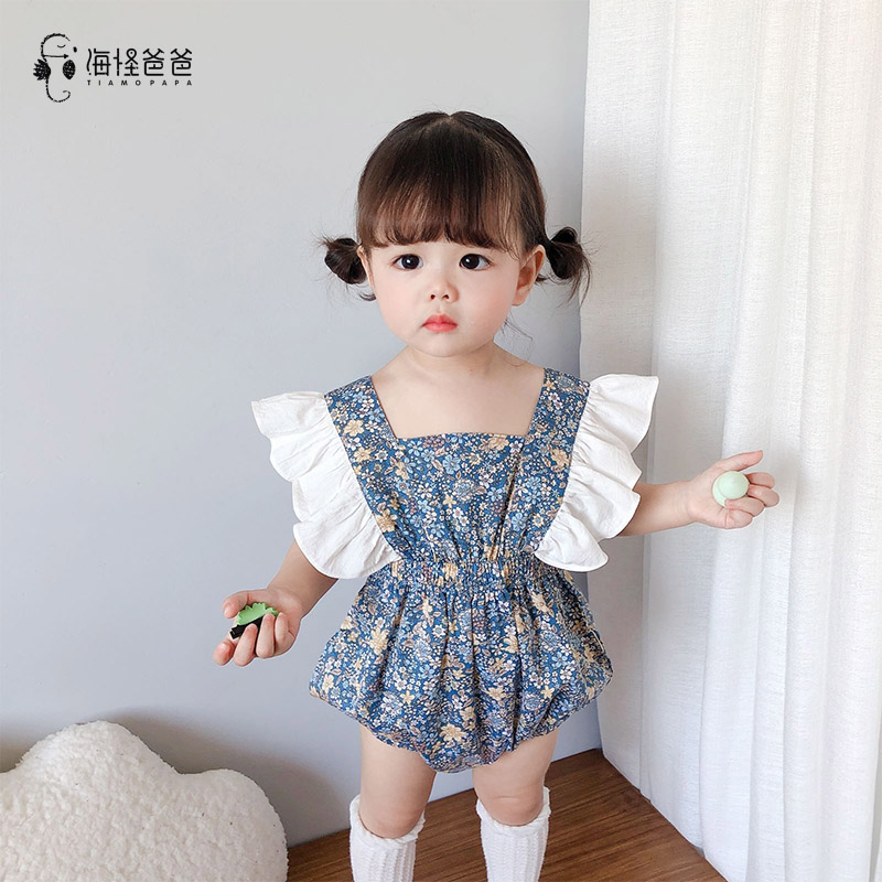 Áo liền quần in họa tiết thời trang đáng yêu cho bé gái