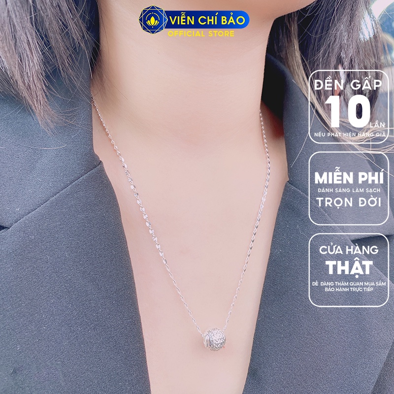 Dây chuyền bạc nữ mặt cầu phay chất liệu bạc 925 thời trang phụ kiện trang sức nữ Viễn Chí Bảo D400663