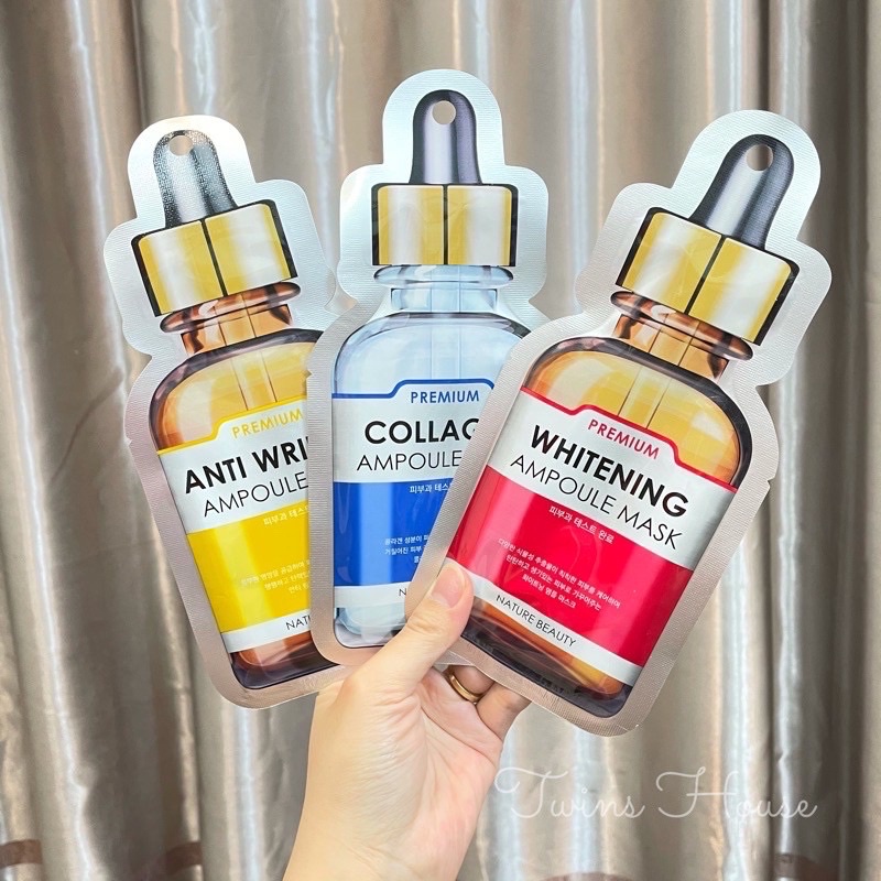 🍀🍀🍀 Mặt nạ tinh chất tế bào gốc Nature Beauty PREMIUM AMPOULE MASK   🍄 3 màu