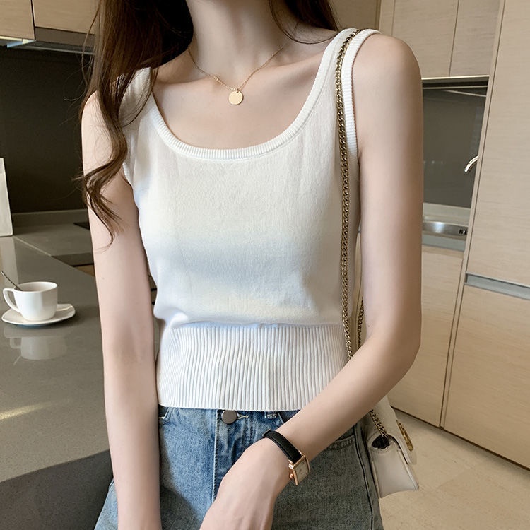 Áo Dệt Kim Không Tay Dáng Ôm Thời Trang Mùa Hè Hàng Mới Dành Cho Nữ