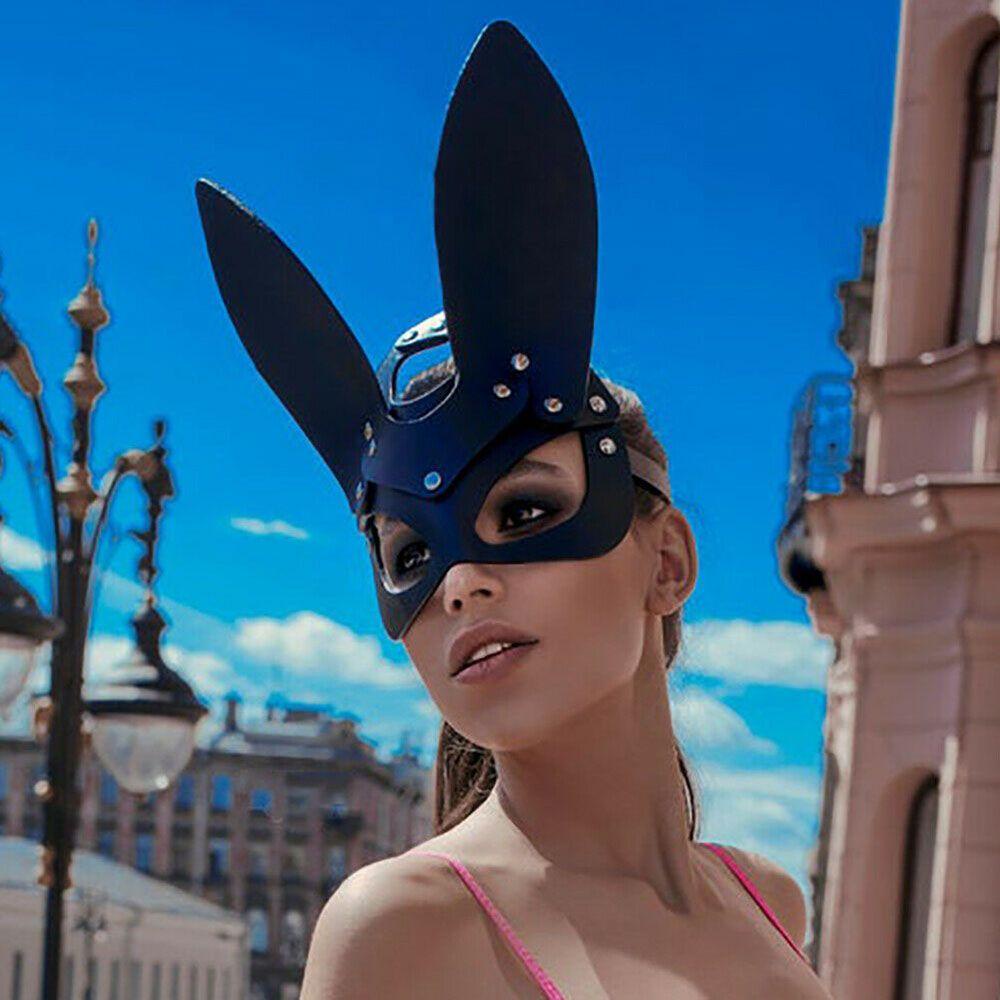 Mặt Nạ Che Mắt Bằng Da PU Hình Thỏ Vui Nhộn Sáng Tạo VANES1 Dành Cho Người Lớn