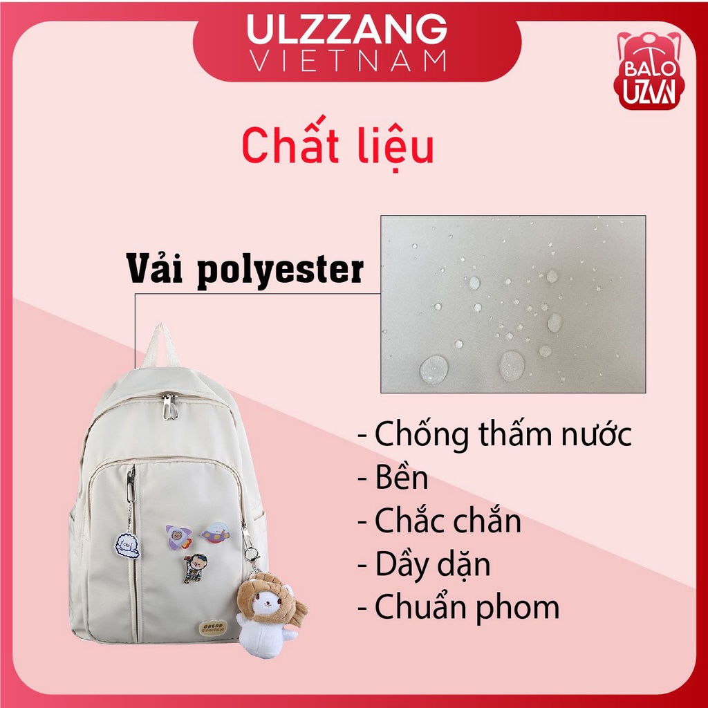 Balo nữ đi học thời trang Ulzzang Hàn Quốc, cặp sách đẹp hàng cao cấp dễ thương, túi xách học sinh chống nước