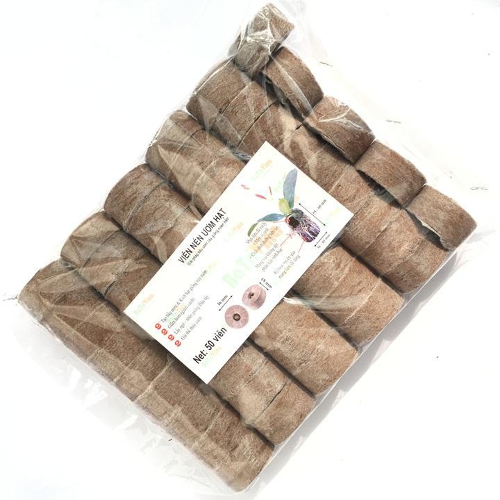 [SIEURE] Sét 50 viên nén xơ dừa dùng để ươm hạt, ươm cây hàng đẹp, phân phối chuyên nghiệp.
