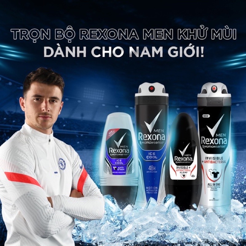 Xịt khử mùi nam Rexona Men 150ml Sport Defense | Ice Cool 96g ngăn ố vàng áo