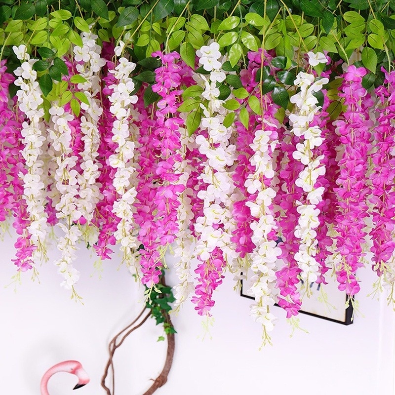 Dây Hoa Wisteria Nhân Tạo 95cm Treo Tường Trang Trí Nhà Cửa Sân Vườn Tiệc Cưới