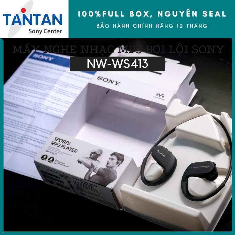 Máy Nghe Nhạc MP3 WALKMAN Sony NW-WS413 | Chống bụi, nước biển(IP68, IPX5/8) - Ambient Sound - Pin:12h - Sạc nhanh