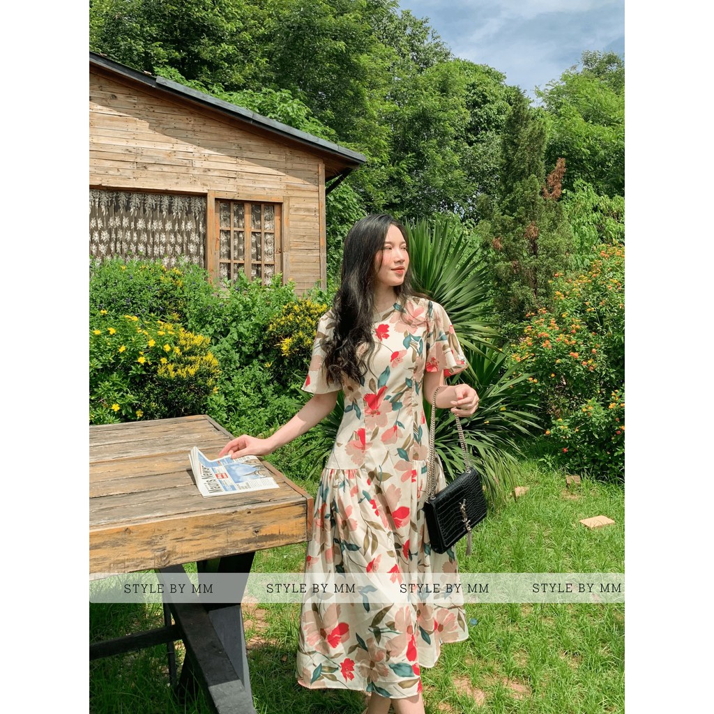 Mẫu Đầm Đẹp, Đầm Thiết Kế Đẹp Hoạ Tiết Hoa Văn Sang Trọng Chất Vải Voan Mềm Nhẹ Nhàng Hàng May 2 Lớp Đẹp - Style By MM | BigBuy360 - bigbuy360.vn