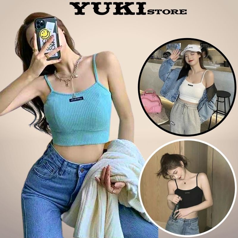 Áo Bra Cotton 2 Dây Gân Tăm Gợi Cảm YUKI STORE 6703