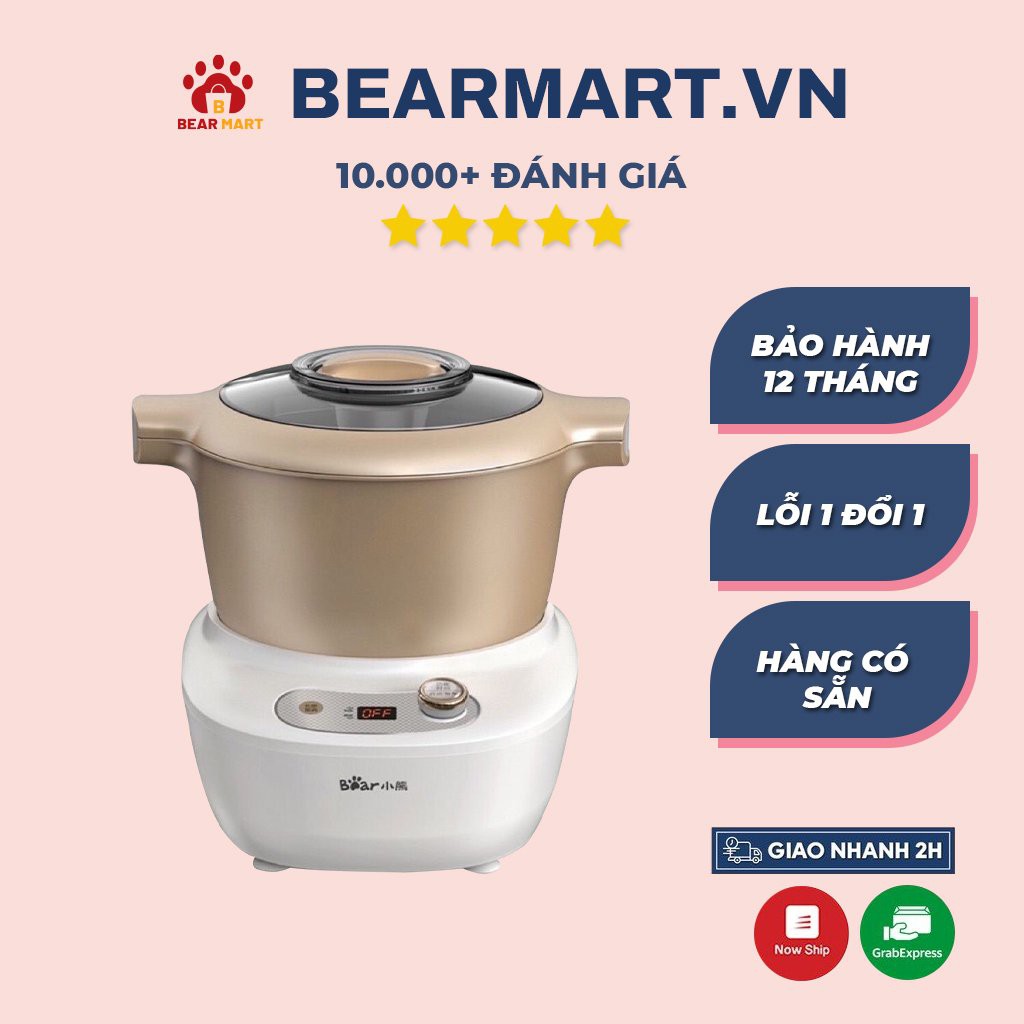 Máy Nhồi Bột Bear 5l 2019 - Hàng Có Sẵn - Bảo Hành 12 Tháng