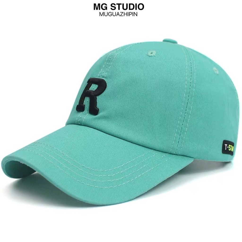 Mũ Lưỡi Trai MG STUDIO Thêu Họa Tiết Chữ R Đơn Giản Cá Tính
