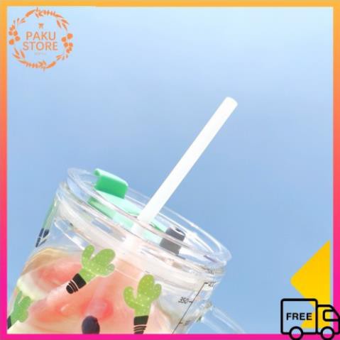 Cốc Nước, Ly Pha Sữa Thuỷ Tinh Có Nắp Đậy, Vạch Chia Cực Kỳ Tiện Lợi