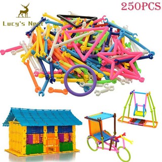 Set 250 que nhựa đồ chơi xếp hình cho bé
