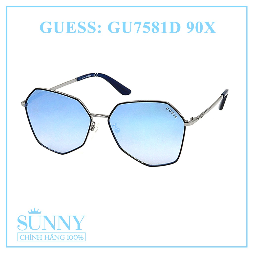 Kính mát Guess GU7581D nhiều màu chính hãng, thiết kế dễ đeo bảo vệ mắt